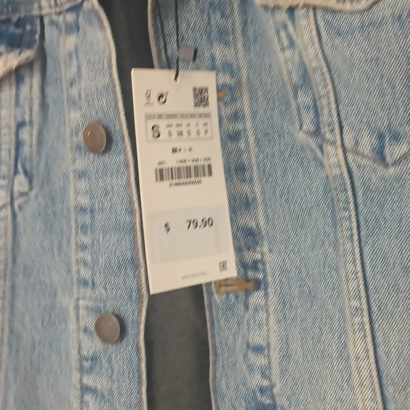 Zara Light Blue Distressed Jacket - Picture 2 of 4